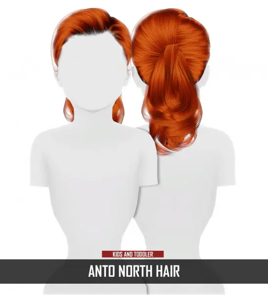 Coupure Electrique: Anto`s North hair retextured  kids and toddlers version for Sims 4