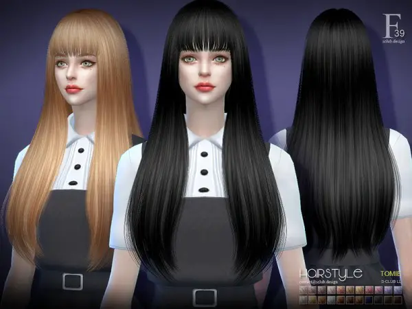 The Sims Resource: Hair Tomie n39 by S Club for Sims 4