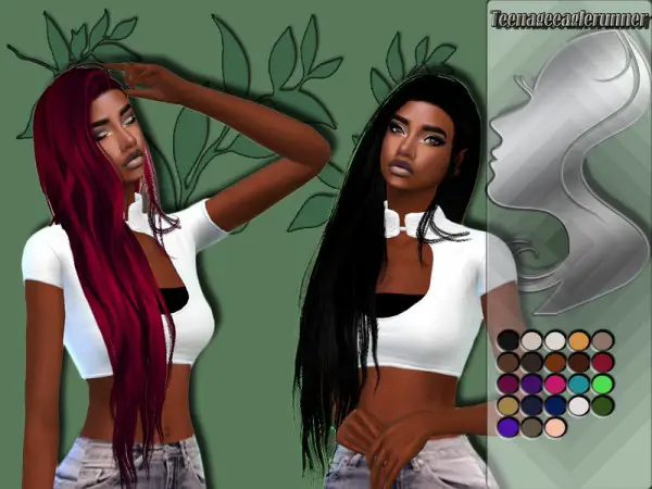 The Sims Resource: Stealthic`s Aquaria Hair Recolored by Teenageeaglerunner for Sims 4