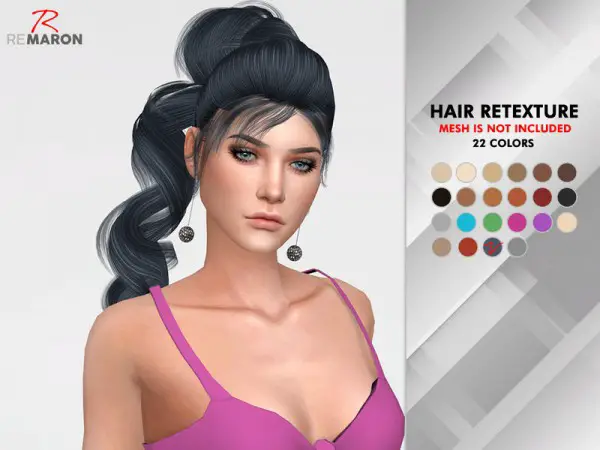 The Sims Resource: OE 1224 F Hair Retextured by remaron for Sims 4