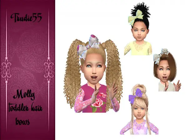 The Sims Resource: Molly hair bows retextured by TrudieOpp for Sims 4
