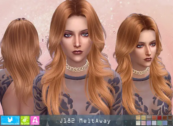 NewSea: J182 Melt Away hair for Sims 4
