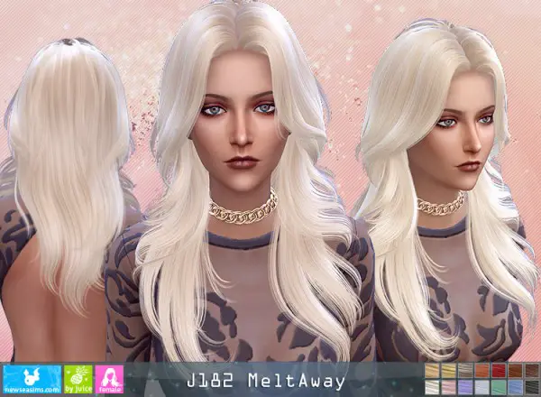 NewSea: J182 Melt Away hair for Sims 4