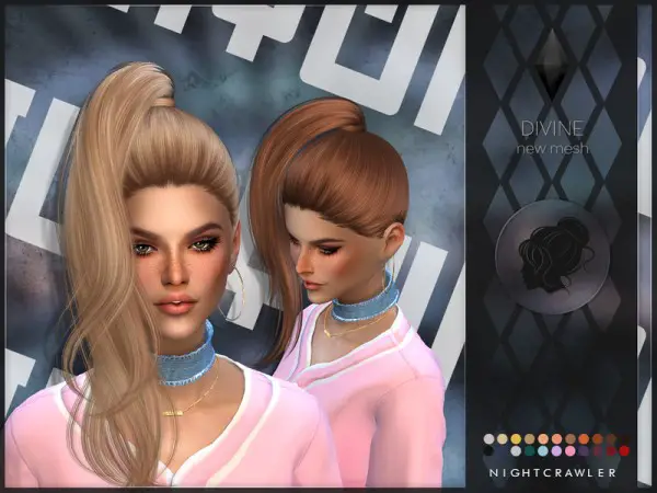 The Sims Resource: Divine hair by Nightcrawler Sims for Sims 4
