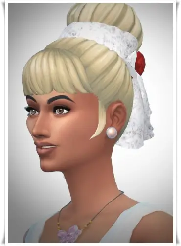 Birksches sims blog: Lacey Wedding Bun for Sims 4