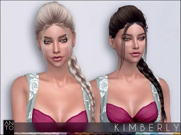 The Sims Resource: Kimberly Hair by Anto for Sims 4