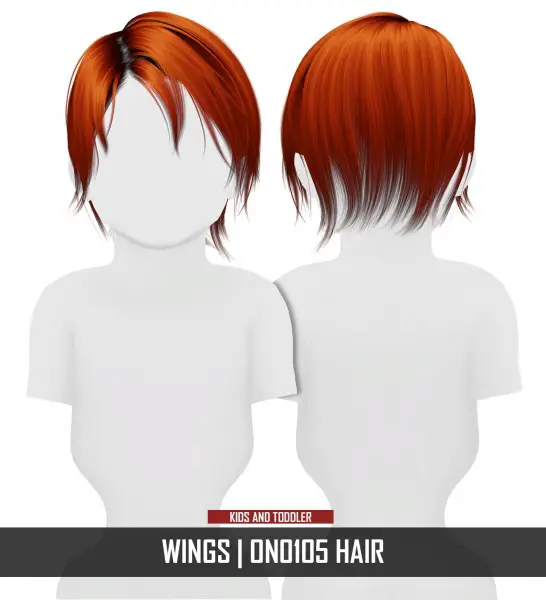 Coupure Electrique: Wings ON0105 hair retextured   kids and toddlers version for Sims 4