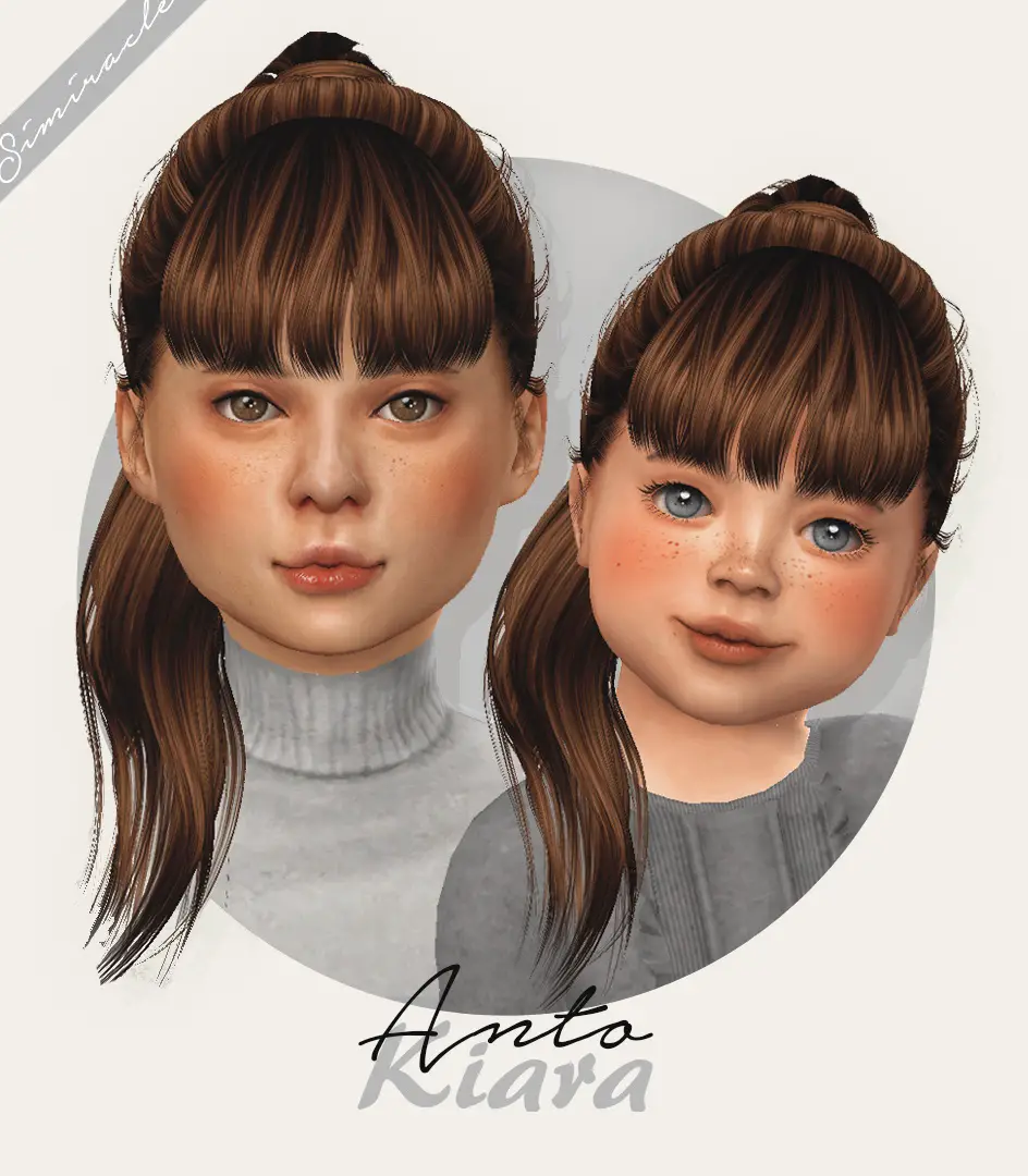 Simiracle: Anto`s Kiara Hair retextured - Sims 4 Hairs