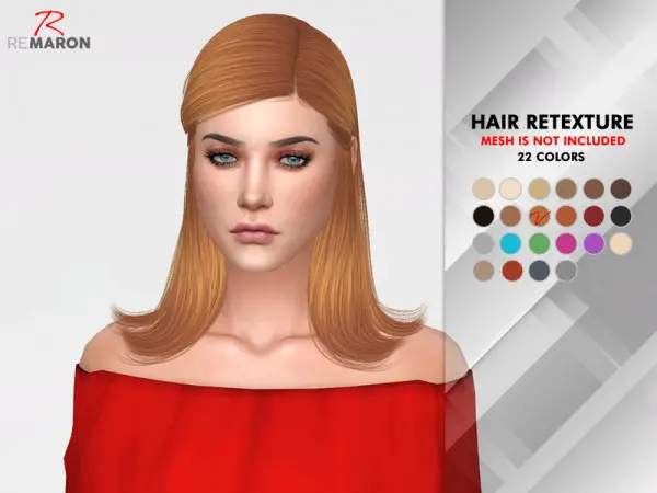 The Sims Resource: Jenna Hair Retextured by Remaron for Sims 4