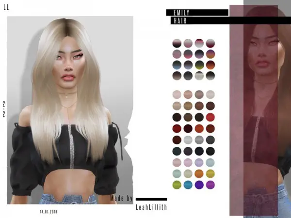 The Sims Resource: Emily Hair by Leah Lillith for Sims 4