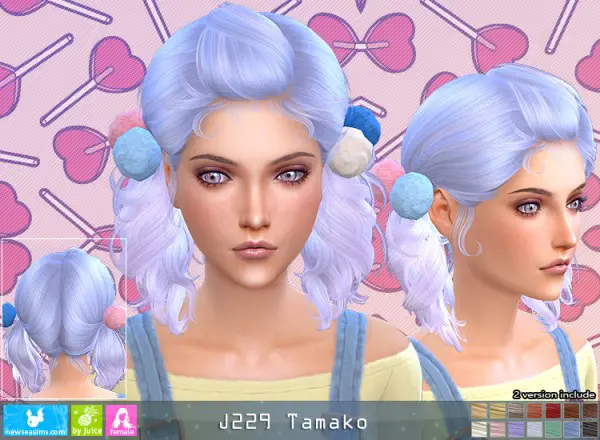 NewSea: J229 Tamako Hair for Sims 4