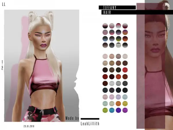 The Sims Resource: Tiffany Hair by Leah Lillith for Sims 4