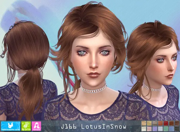 NewSea: J166 Lotus in Snow hair for Sims 4