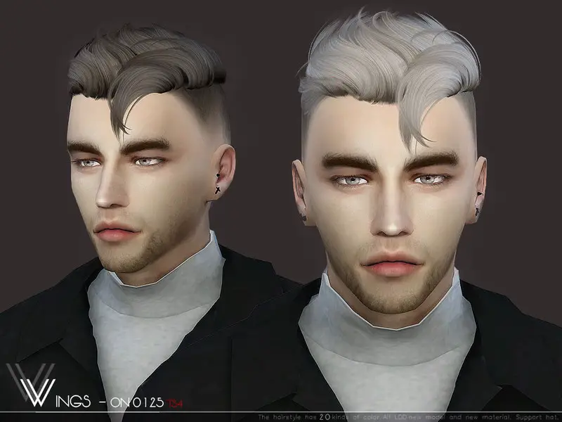 The Sims Resource: WINGS-ON0125 - Sims 4 Hairs