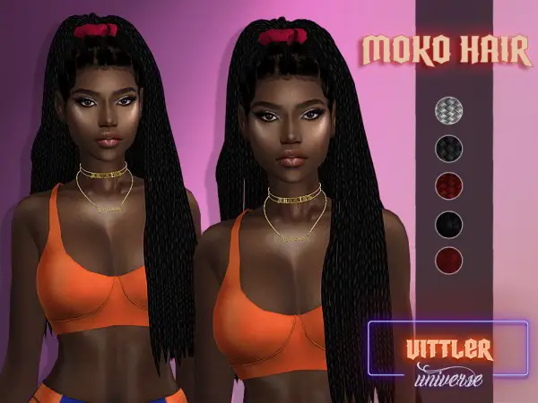 Vittleruniverse: Moko Hair for Sims 4