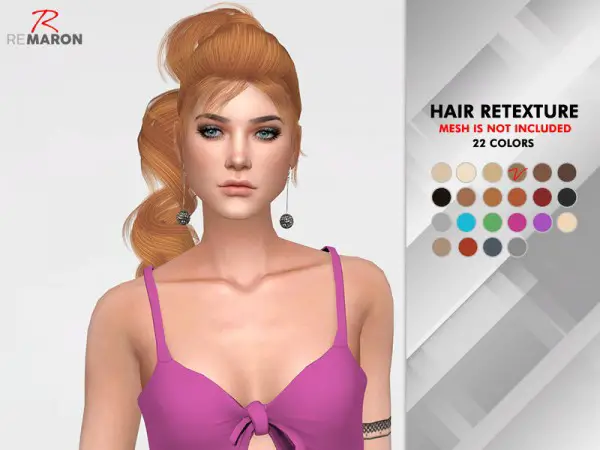 The Sims Resource: OE 1224 F Hair Retextured by remaron for Sims 4