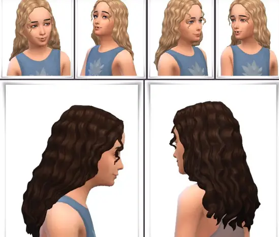 Birksches sims blog: Little Jane’s Long Curls for Sims 4