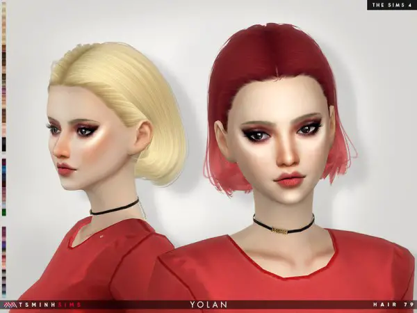 The Sims Resource: Yolan Hair 79 by TsminhSims for Sims 4