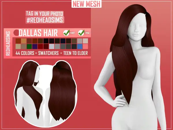 Coupure Electrique: Dallas Hair for Sims 4