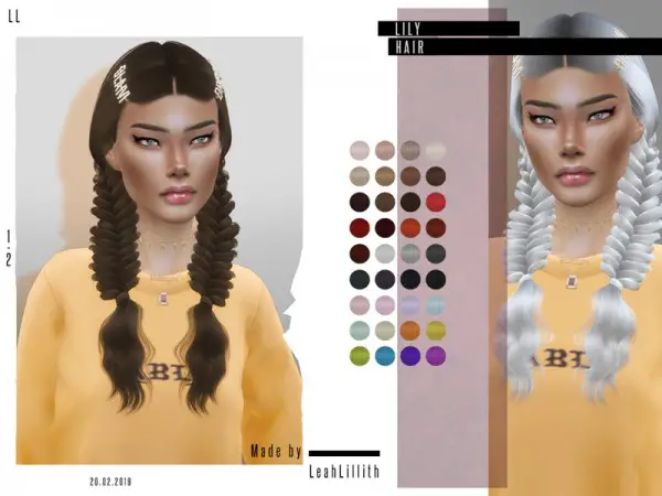 The Sims Resource: Lily Hair by LeahLillith for Sims 4