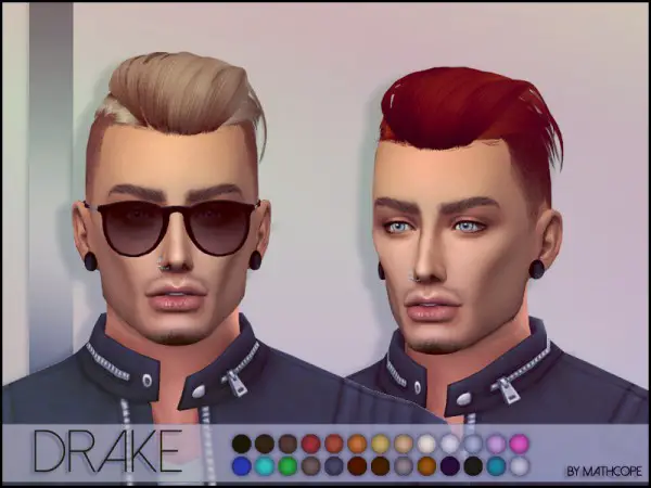 The Sims Resource: Drake Hair by mathcope for Sims 4