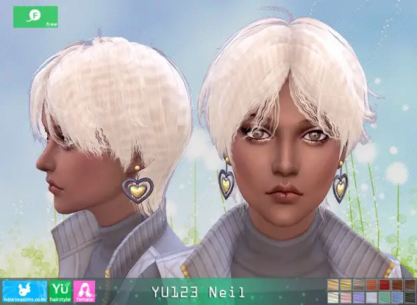 NewSea: YU123 Nail Hair for her for Sims 4