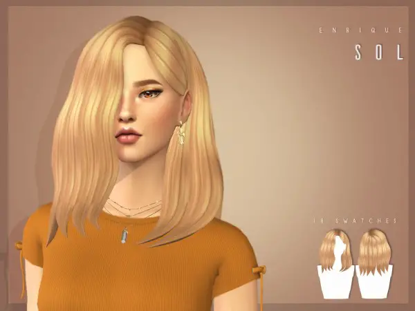Enrique: Sol Hair for Sims 4