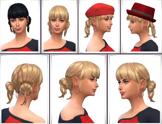 Birksches sims blog: Paulines Low Buns for Sims 4