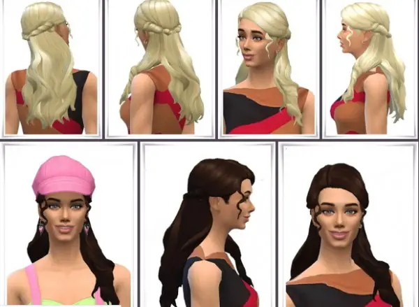 Birksches sims blog: Shield’s Half Up Curls for Sims 4