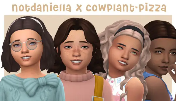 Cowplant Pizza: Collab hair retextured for Sims 4