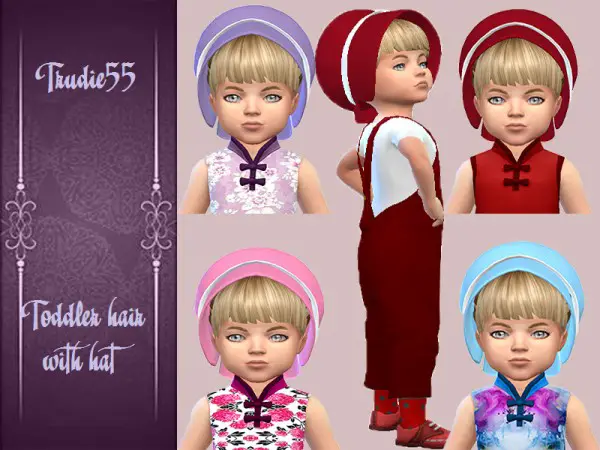 The Sims Resource: Toddler Hair with Hat by TrudieOpp for Sims 4