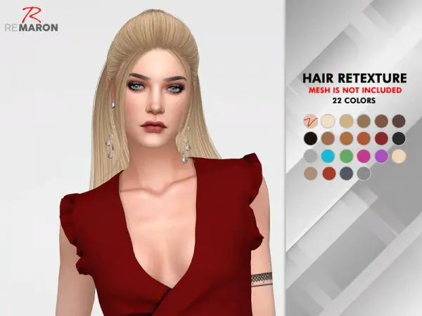 The Sims Resource: Vanilla Hair Retextured by remaron for Sims 4