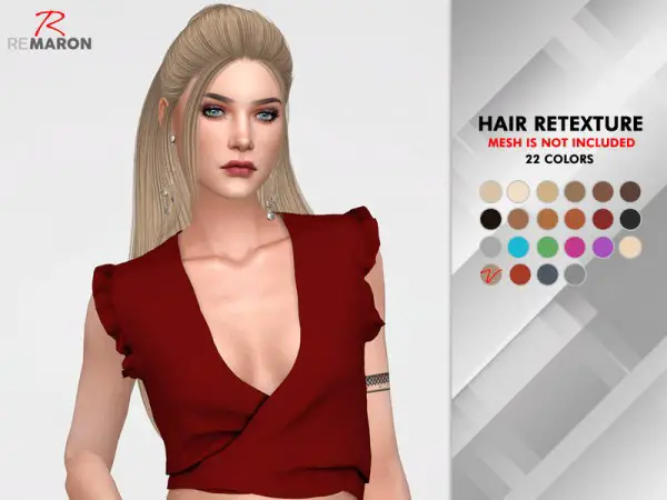 The Sims Resource: Vanilla Hair Retextured by remaron for Sims 4
