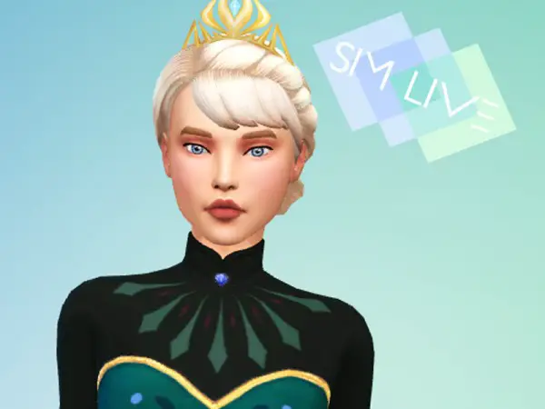 The Sims Resource: Elsa Coronation Hair Retextured by KikiSimLive for Sims 4