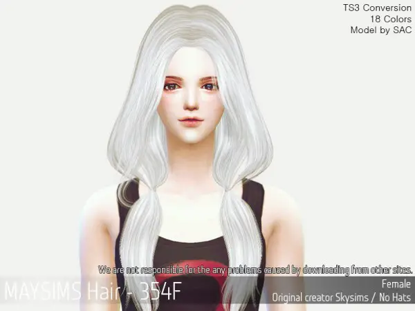 MAY Sims: MAY354F Hair retextured for Sims 4