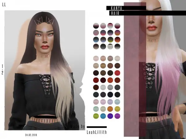 The Sims Resource: Kanya Hair by Leah Lillith for Sims 4