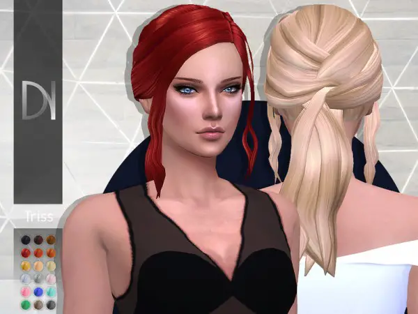 The Sims Resource: Triss Hair by DarkNighTt for Sims 4