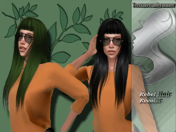 The Sims Resource: Rebel Hair Recolored by Teenageeaglerunner for Sims 4