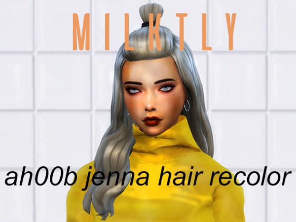 The Sims Resource: Jenna hair recolored by milktly for Sims 4