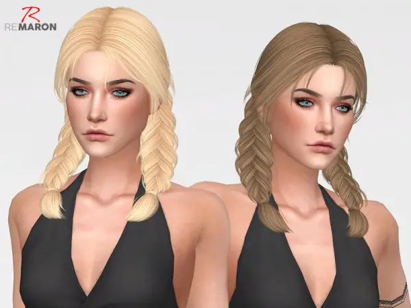 The Sims Resource: Julia Hair Retextured by remaron for Sims 4
