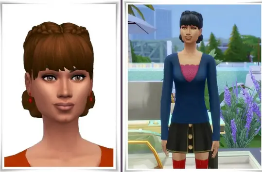 Birksches sims blog: Bangs Double Braids Hair for Sims 4