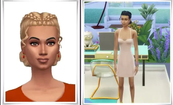 Birksches sims blog: Brenda`s Double Braids Hair for Sims 4