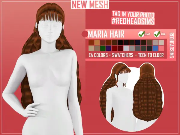Coupure Electrique: Maria Hair for Sims 4