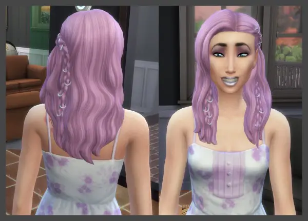 Mod The Sims: Braids with Rings Hair Recolored by Simmiller for Sims 4