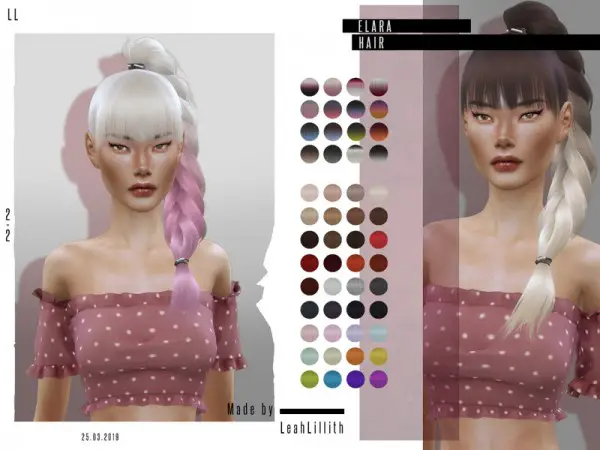 The Sims Resource: Elara Hair by Leah Lillith for Sims 4