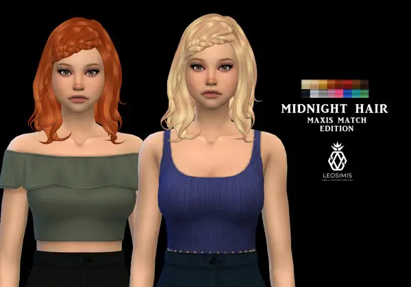 Leo 4 Sims: Midnight Hair for Sims 4