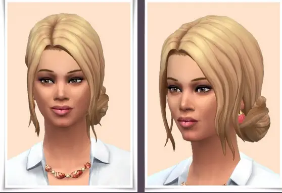 Birksches sims blog: Teased Side Bun Hair for Sims 4