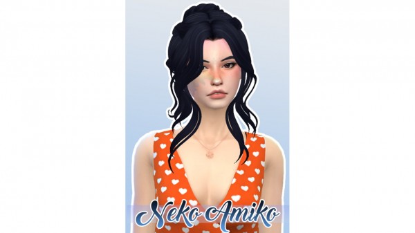 Neko Amiko: WINGS OS0514 hair retextured for Sims 4