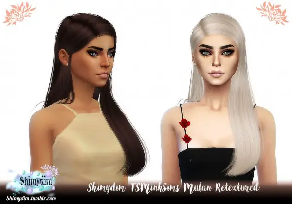 Shimydim: TSMinh`s Mulan Hair Retextured for Sims 4
