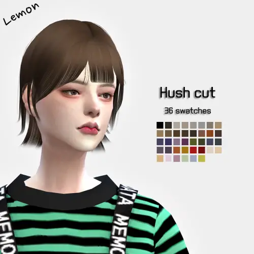 Lemon: Hush cut hair for Sims 4